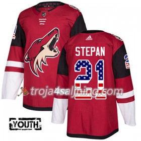 Arizona Coyotes tröja Derek Stepan 21 Röd USA Flag Fashion 2017-2018 Adidas Authentic - NHL Tröjor Barn